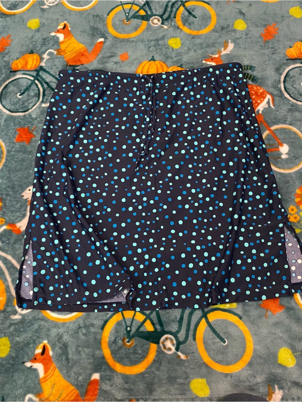 Old Navy Navy Blue Polka Dot Athletic Skirt